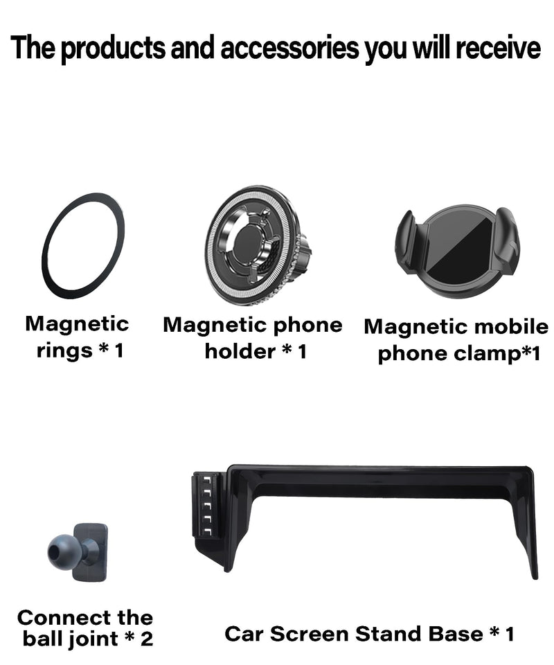 Car Phone Mount for Toyota Camry 2021-2024 7-inch | 2021-2024 Toyota Camry MagSafe Strong Magnets Cell Phone Holder Accessories, with Portable Phone Gripper 360° Rotation