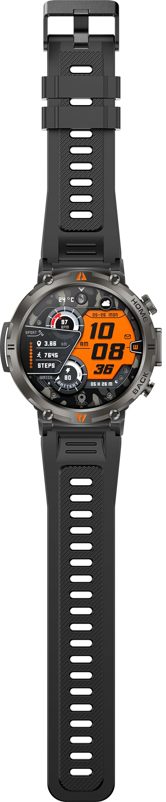 Military Smart Watch for Men, GPS Watch with Flashlight 3ATM Waterproof | Rugged Tactical Smartwatch with Bluetooth Calling Compass 1.45'' HD Sports Watch Fitness Watch Compatible with iPhone Samsung BK