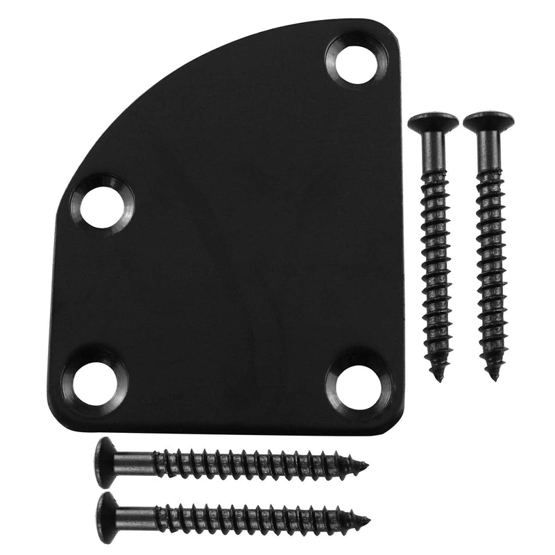 1 SET Electric Guitar Neck Plate Curved Cutaway Semi Round Neck Joint Back Mounting Plate 4 Holes with Screws Compatible with Guitar Bass Parts Replacement
