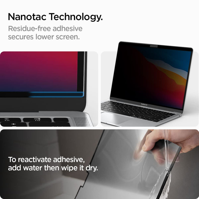 Spigen Privacy Filter Screen Protector [SafeView] designed for MacBook Pro 13" (M1 2020/2019/2018/2017) & MacBook Air 13" (Retina 2020/2019/2018) MacBook Pro / Air 13" (M1/ Retina)