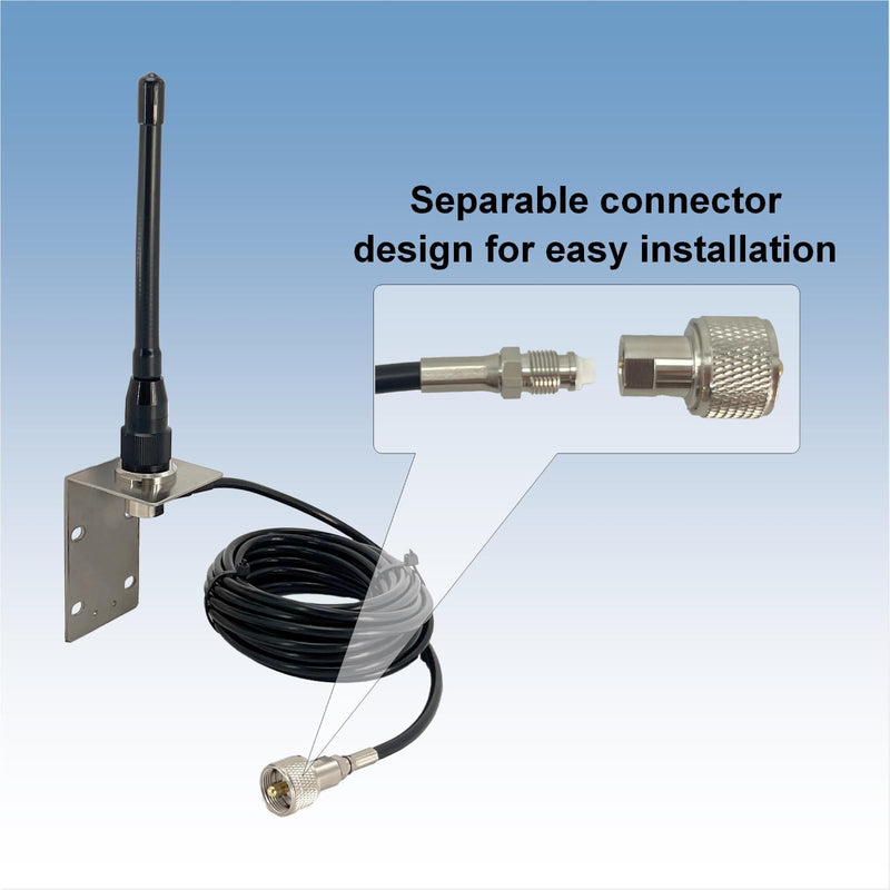 [AUSTRALIA] - VM200 Marine Antenna, Durable 153-164Mhz Boat Radio Antenna with 16ft RG58 Coaxial Cable and L-Bracket, Ideal for Marine Radio 