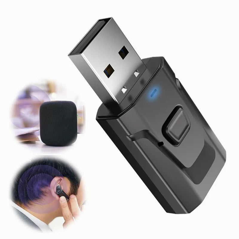 [AUSTRALIA] - Bluetooth Transmitter, 4 in 1 USB Bluetooth5.0 Receiver Clear Sound Quality Plug and Play Stable Audio Adapter 