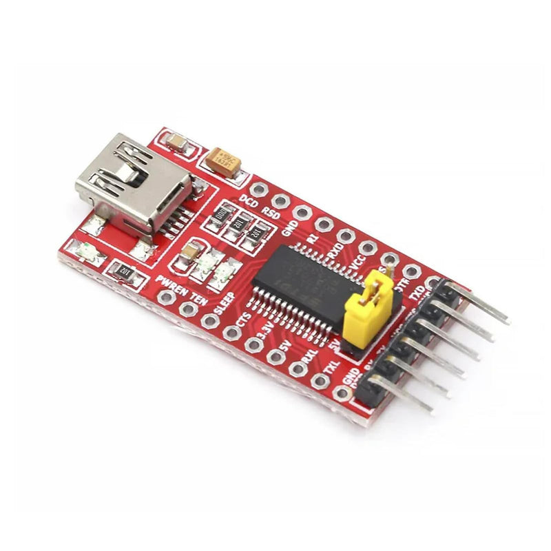 10-Pack FT232RL Mini USB to TTL Serial Converter | 3.3V/5.5V operating voltage, for serial communication and microcontroller programming projects