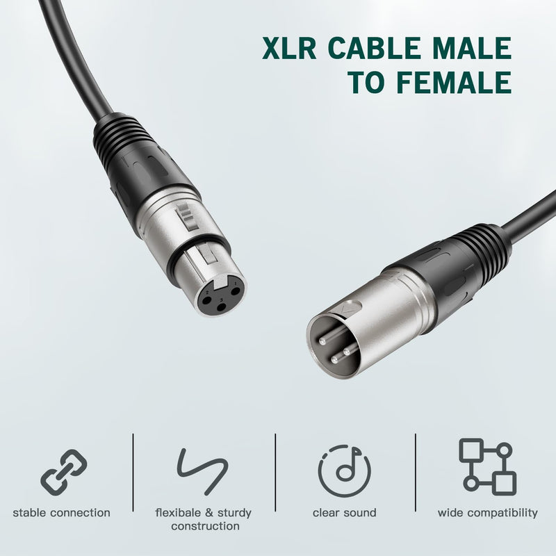 [AUSTRALIA] - FIFINE XLR Cable, 10ft Cable with Balanced 3 PIN, XLR Male to Female Mic Audio Cord, XLR Speaker Cable, Mic Wire, Compatible with XLR Microphone for Recording Podcast Streaming, Black-L9 