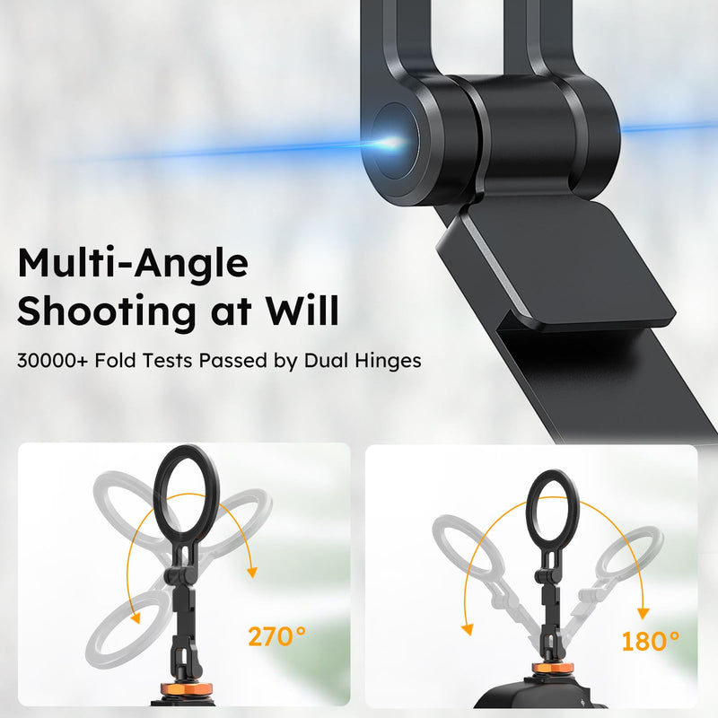 [AUSTRALIA] - VRIG MG-28 Magnetic Phone Tripod Mount,1/4" Thread Cold Shoe 360° Rotation,for iPhone16 15 14 13 12 Pro All Series,Magnetic Ring Magsafe iPhone Tripod Mount Adapter 