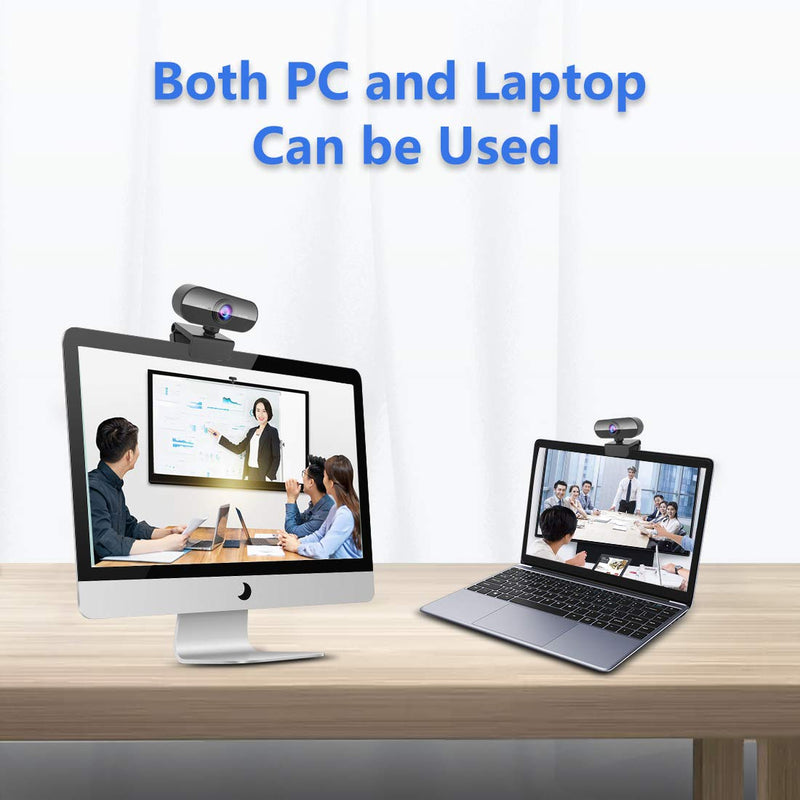 FWV Webcam with Microphone&1080P HD Web Cam,Stand for PC/MAC/Laptop/Desktop, Wide Angle Web Cameras for YouTube,Skype,Zoom,Xbox One,Video Calling,Studying and PS4 Black