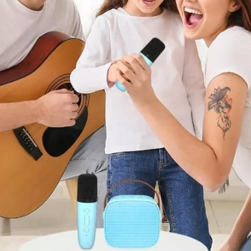 [AUSTRALIA] - Wireless Microphone Speaker, Bluetooth Small Speaker, with Atmosphere Light, Suitable for Home and Outdoor, Blue 
