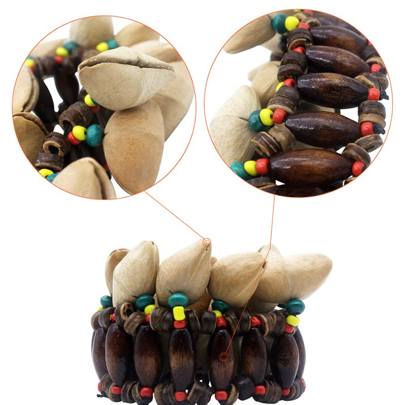 Nuts Shell Bracelet, African Tribal Style Nut Handbell, Drum Conga Percussion Accessories