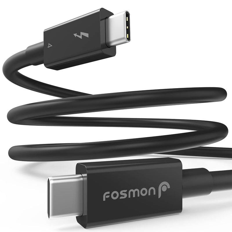 Fosmon 100W Thunderbolt 4 Cable, Fast Charging USB C to USB C Cable, Support 8K Display, Intel Certified, 40Gbps for iPhone 16/15, iPad Pro, MacBook Pro Air, Samsung Galaxy, Tablets - 3.3ft/2Pack 2 Pack