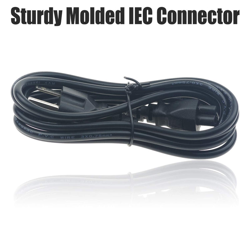 3 Prong Power Cord Replacement Power Cable for Laptops/Notebook, TVs, Monitors, LG LED LCD Smart 1080p HDTV,Samsung, Toshiba, Acer, Asus, Scanners, Printer AC Cable 6Ft 3 prong