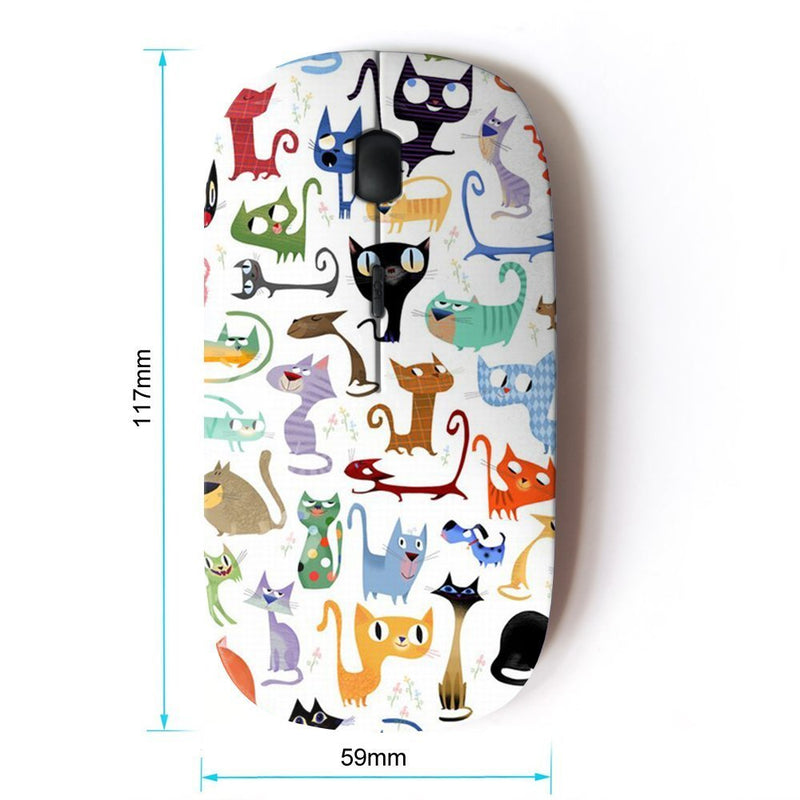 KOOLmouse [ Optical 2.4G Wireless Mouse ] [ Abstract Cat Pattern White Kittens ]
