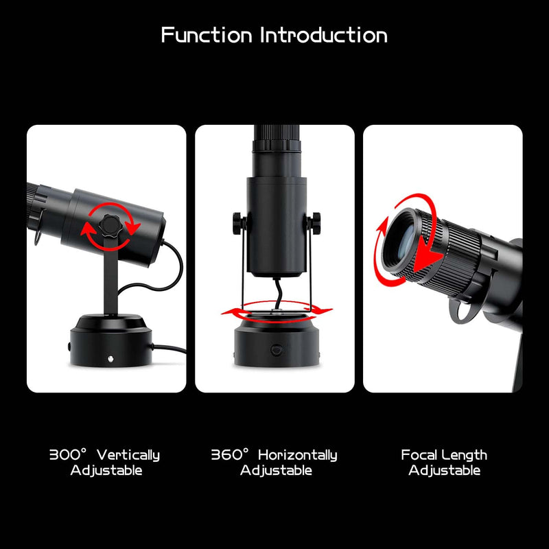 15W LED White Spot Light Led Pin Spot Manual Focus Length Adjustable with 4 Apertures, Aperture Size Adjustable(3000K) (3000k) 3000k