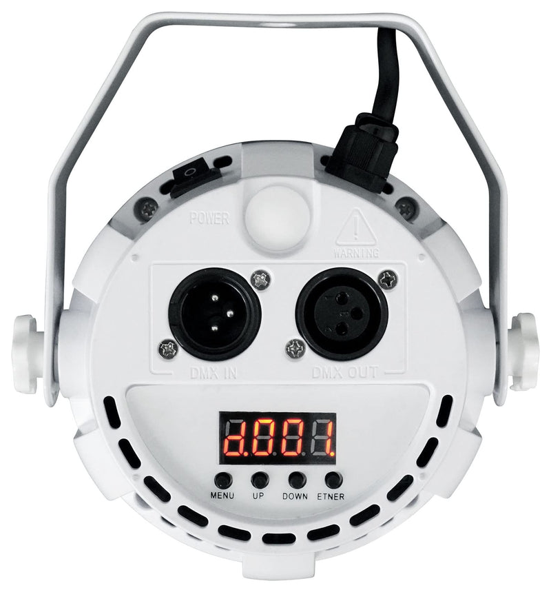 [AUSTRALIA] - Rockville RockPAR TRI White Compact LED Par Can Light, RGB, 12 Tri-Color LEDs, DMX, Auto/Sound/Master-Slave Modes, Adjustable Beam, Wireless Remote, for DJs and Events 