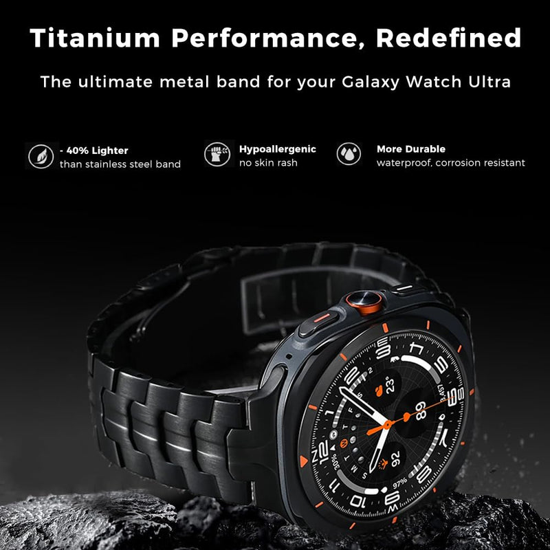 Titanium Metal Band for Samsung Galaxy Watch Ultra 2 1 47mm (2026) | No Gap Grade 2 Titanium Strap for Ultra 2025/2024,Skin-Friendly,40% Lightweight,Corrosion Resistance,Fit Wrists 6.3''-9'' silver