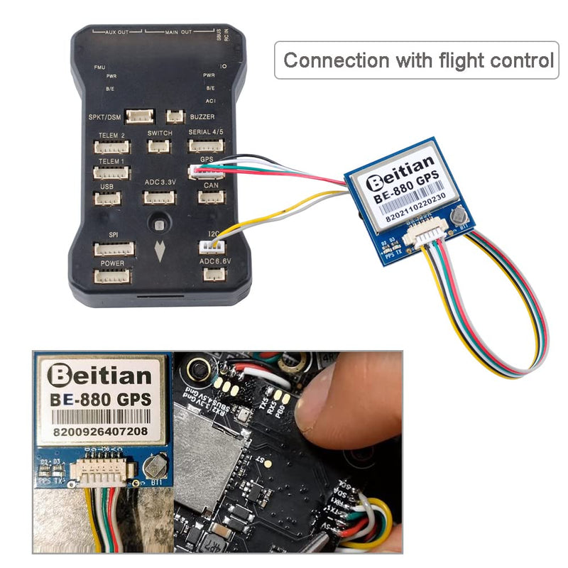 BE-880 GPS Receiver Module Compass 10th Chip 38400bps for Arduino FPV CC3D Flight Control, Replace BN-880 GPS BE-880
