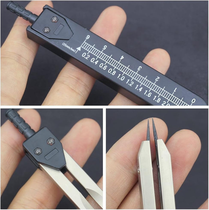ECG Measuring Ruler, ECG Vernier Caliper, Stainless Steel, 0-2.4 Inch, Ruler, Design Divider, Measuring Tool for Nursing (Black) black
