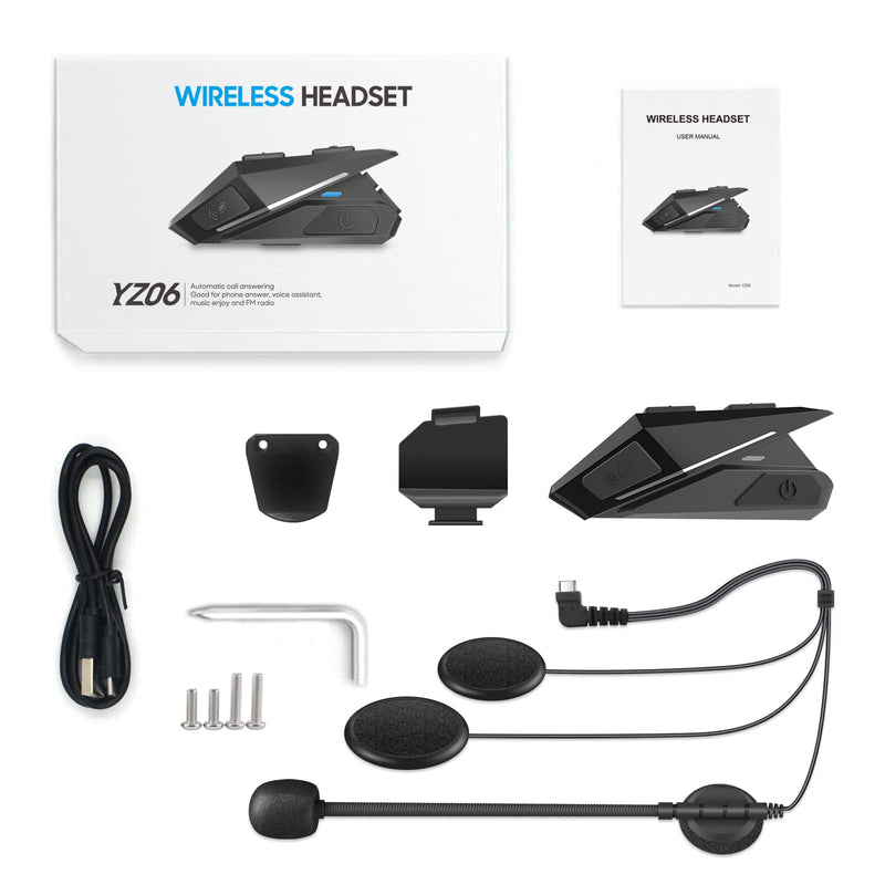 Motorcycle Bluetooth Headset, DSP Noise Cancelling Helmet Speakers | HD Stereo Helmet Speakers, Bluetooth 5.0 Motorbike Communication Headset, 18H Playtime for Motorcycle, Skiing, Cycling