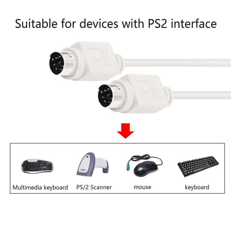PNGKNYOCN 8.5 Feet PS/2 MDIN-6 Male to Male Cable for PS/2 Keyboard/Mouse Connector