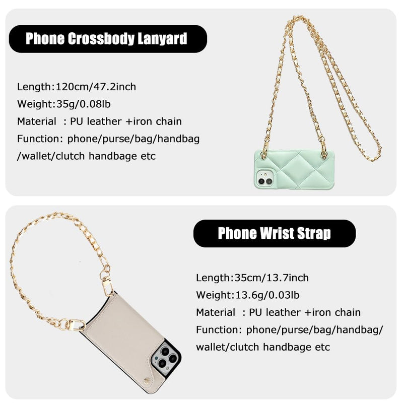 2Pcs Phone Crossbody Lanyard and Wrist Phone Strap,Universal Cell Phone Lanyard Strap Phone Chain with 2×Tether Tab B