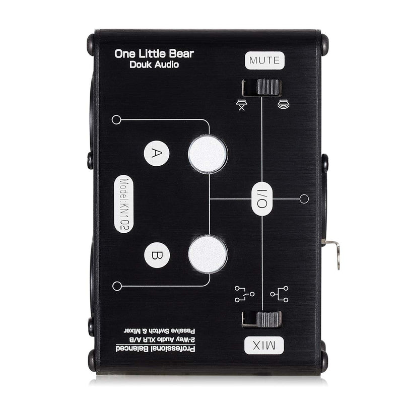 [AUSTRALIA] - 2 Way XLR Balanced Stereo Audio Switcher Passive A/B Mini Switch Box Mixer Sound Splitter (KN102, 1-IN-2-OUT) KN102-1-IN-2-OUT 