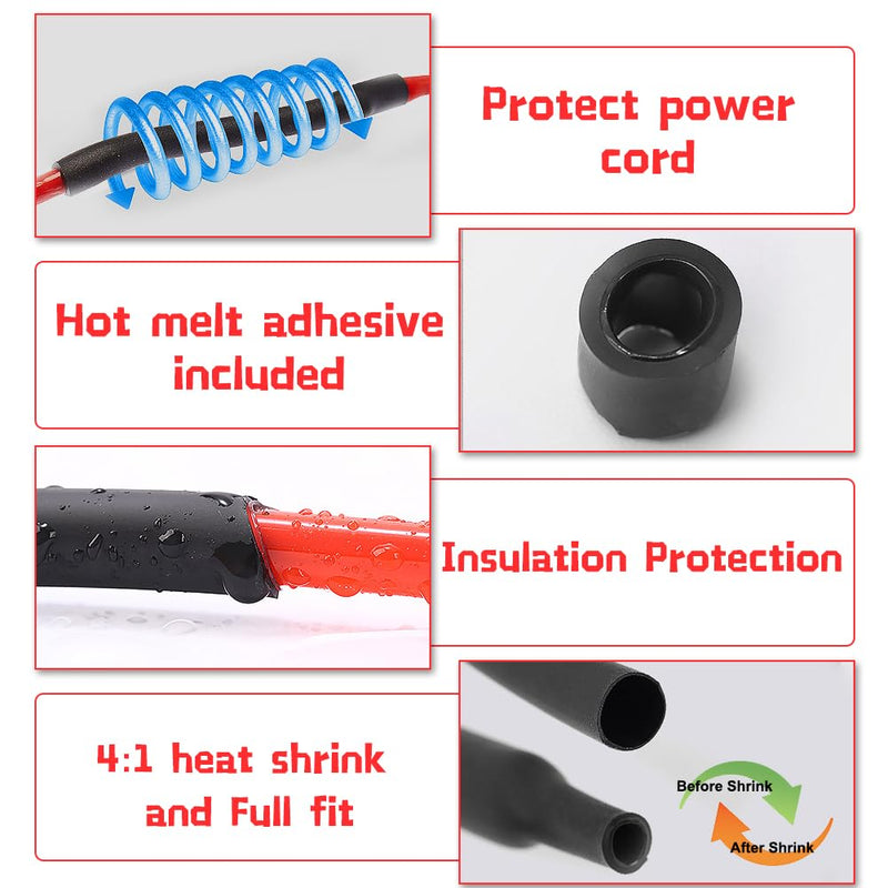 [AUSTRALIA] - 4:1 Heat Shrink Tubing, Diameter 12 mm & 2 m Heat Shrink Tubing, Sold by the Metre, Heat Shrink Tubing, Waterproof Insulation Tape for Cable Soldering Connections, Repairs, Cable Bundling (Red Ø12mm & 2m 
