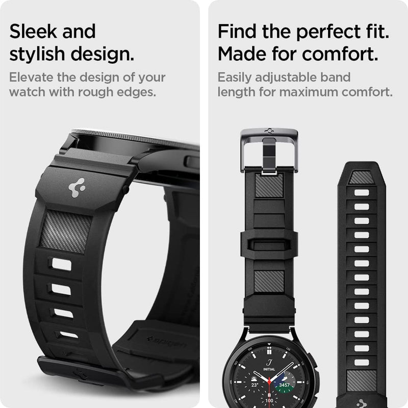 Spigen Liquid Air Case and Rugged Band Designed for Samsung Galaxy Watch 6 44mm - Matte Black