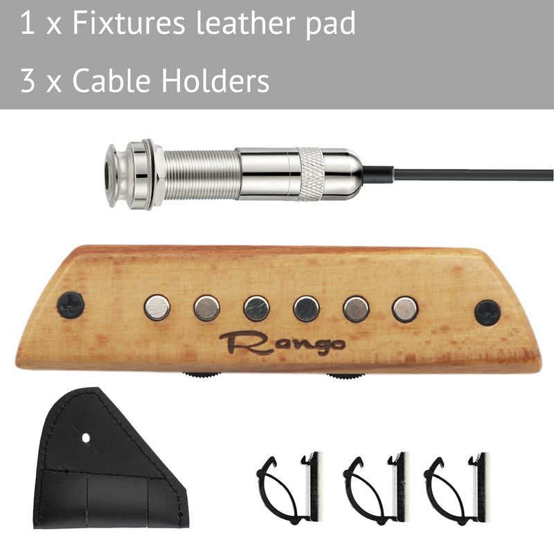 RG-S3 Passive Woody Soundhole Acoustic Guitar Pickup with Volume Tone Control for steel-string acoustic guitars - Magnetic Humbucker Pickup Beech Wood Soundhole Pickup