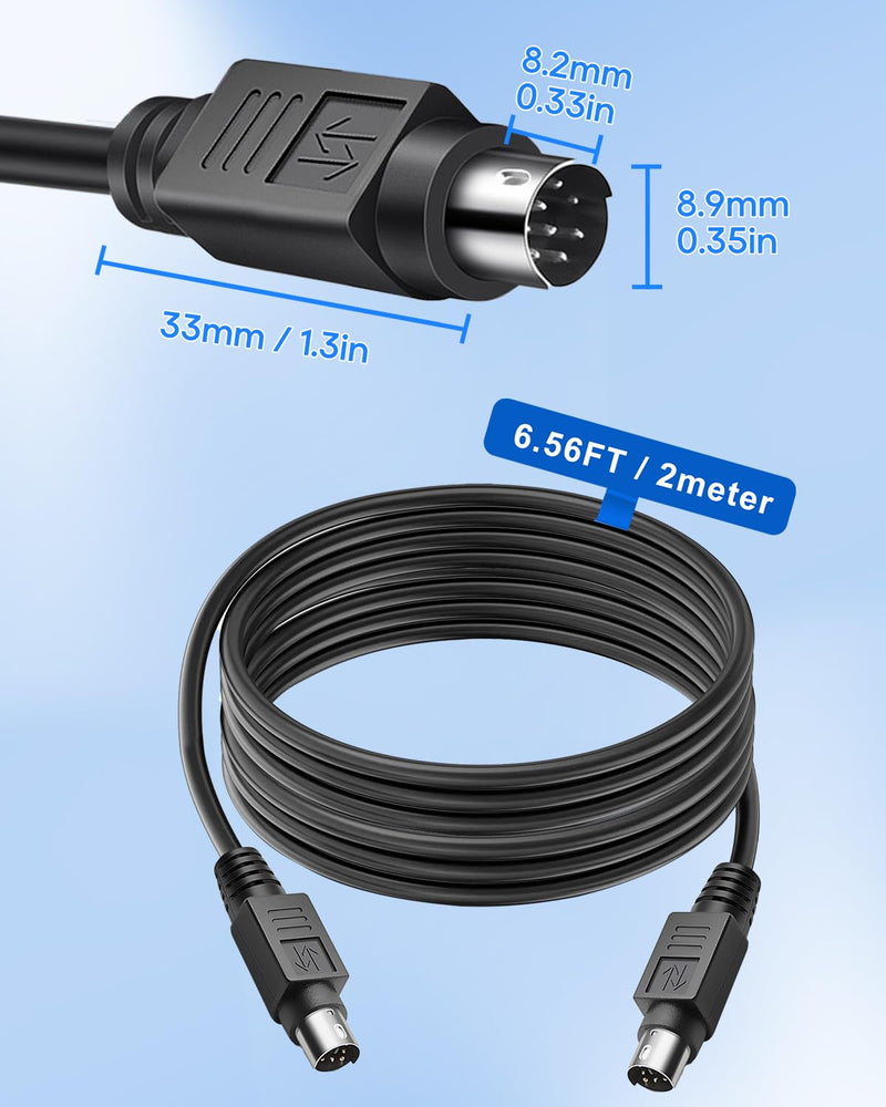 UCEC PS/2 Keyboard and Mouse Male to Male Extension Cable, 6 Pin PS2 Mouse Keyboard Converter for PC Scanner Speaker DVD Player, 6.5 Feet Black PS/2 M/M 6.5FT