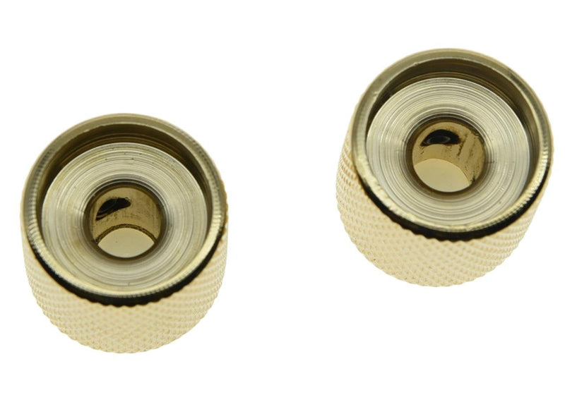 KAISH Set of 2 Gold with White Pearl Cap Guitar Knobs Pearl Top Dome Knobs Bass Knob with Set Screw for Tele/Telecaster