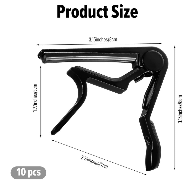 [AUSTRALIA] - 10 Pieces Guitar Clamp Capo Aluminum Metal Universal Electric Guitar Capo Clamp for Various Types Lightweight String Instrument 