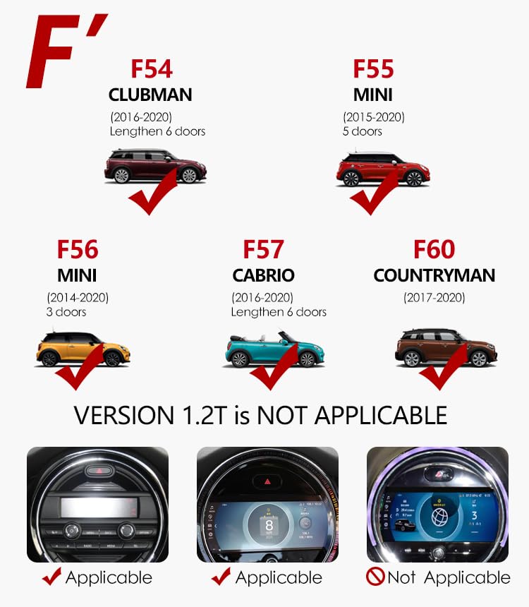 Mobile Phone Holder for Mini Cooper S Jcw One F54 F55 F56 F57 F60, Special Navigation Mobile Phone Mount for Central Control Screen (Style #007) STYLE #007