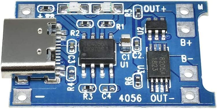 Fastsaw Pack of 25 Micro Input Interface Type-C USB 5V 1A 18650 Lithium Charger Module Charging Card with Double Protection Function
