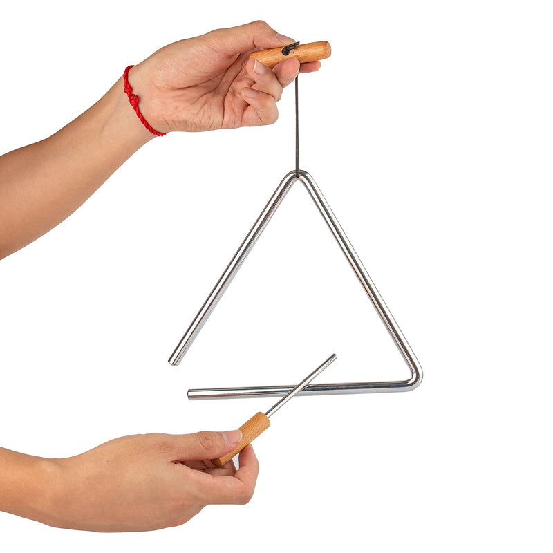 [AUSTRALIA] - Triangle Hand Percussion with Striker,Rhythm Steel Triangles Music Instrument (8 inch) 8 in 