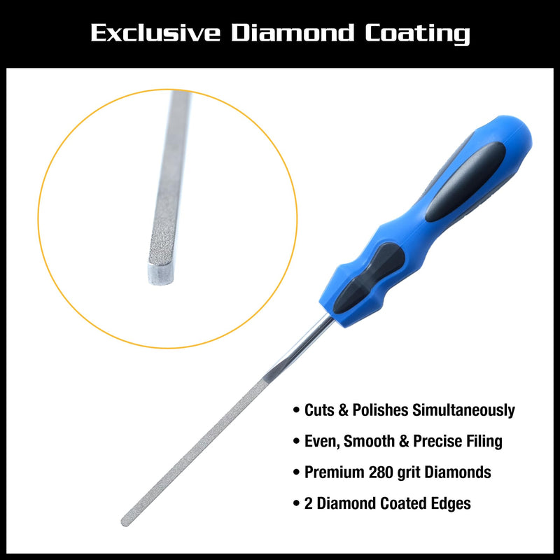 MusicNomad MN830 Diamond Coated Guitar Fret End Dressing File (E-File), Luthier & Tech Tool for Fret Sprout, Sharp Ends & Deburring