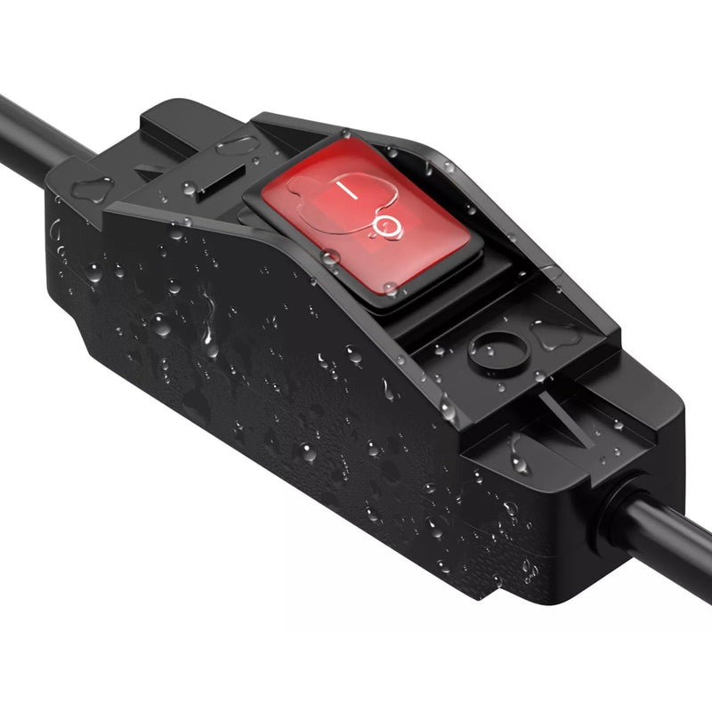 Leloco IP66 Garden Switch Waterproof Cable Switch, 16A 250V Waterproof Switch for Outdoor Use Switch Cable Switch Cord Switch Outdoor Use Waterproof Switch red