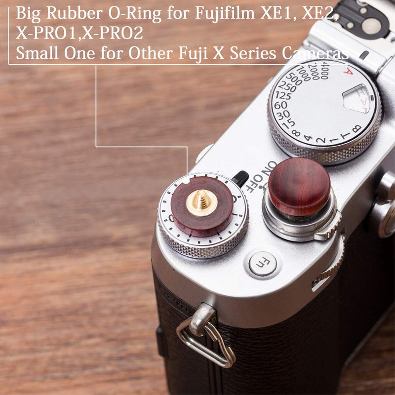 VKO Wood Soft Shutter Release Button,Delicate Camera Shutter Button 12mm Concave Surface Red(Wood Grain Random) Red Wood 12mm Concave