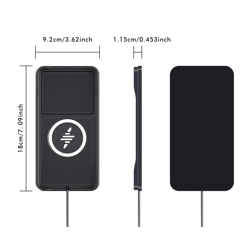 Wireless Car Charger,LANSEMKU Car Wireless Chargers Charging pad Non Slip 15w Fast Charger for Car Wireless Phone Charger for iPhone 16/15/14/13/12 Pro Max,Samsung for Android (Black-100cm Cable) 100cm Cable-for IPHHONE PRO MAX
