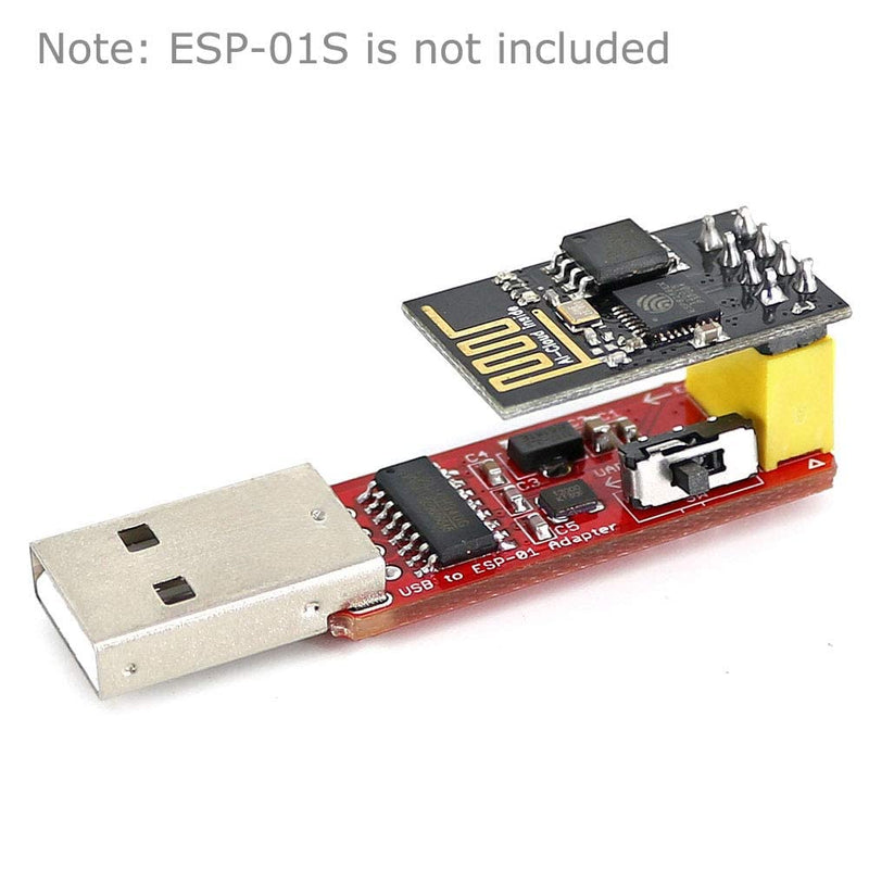 5pcs ESP8266 ESP-01S 4MB WiFi Wireless Serial Transceiver Module with 2pcs USB to ESP-01S Adapter Programmer CH340G UART PORG