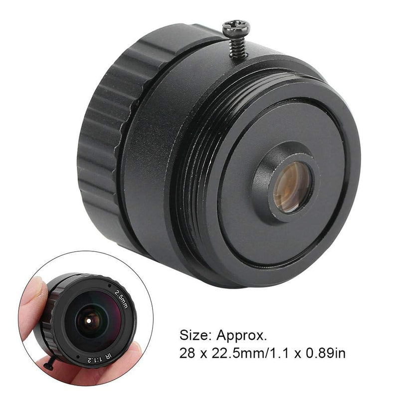 2.5mm 3MP Camera Lens, HD 2.5mm 3MP F1.2 1/2.5 CS Mount Focus Fixed CCTV Lens for Camera