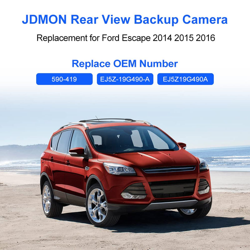 Backup Camera Compatible with Ford Escape 2014 2015 2016 | Reverse Rear Park Assist Camera Replacement for 590-419 EJ5Z-19G490-A EJ5Z19G490A GJ5T19G490AD