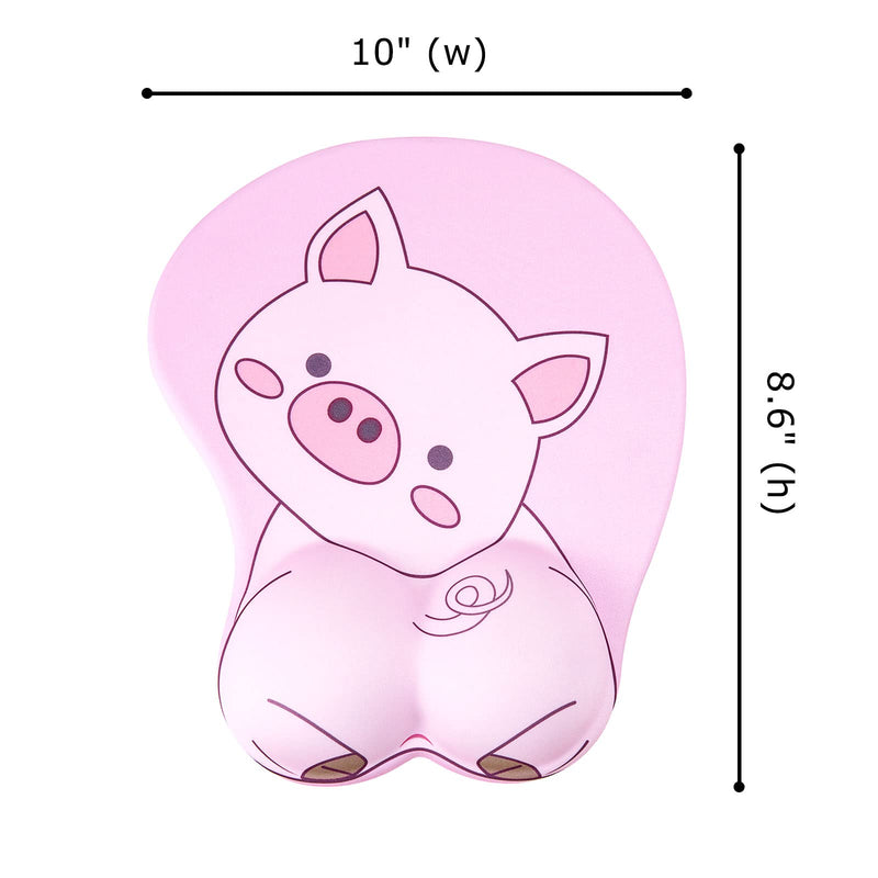 Mouse Pad Wrist Support, KAIGOBOX Mouse Pad, Kawaii Pink Mouse Pad with Piggy Pattern, Desktop Computer Laptop Ergonomic Mouse Pad for Wireless Mouse, Mousepad with Wrist Rest for Gaming Home Office