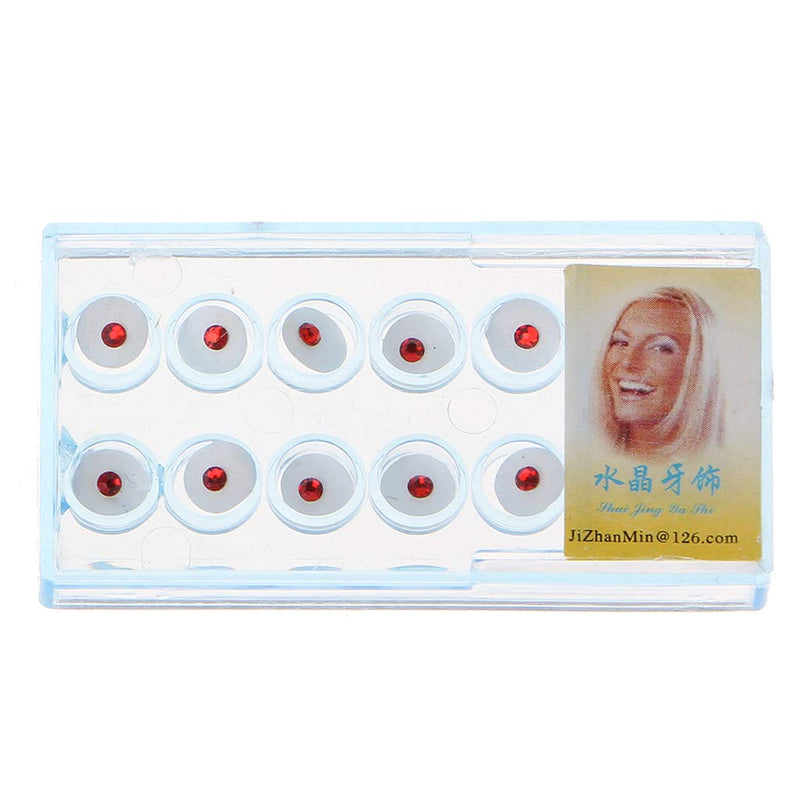 YO-HAPPY Box of 10 / Box 2 mm Dental Colourful Crystal Tooth Fashion Jewellery Gemstone Decoration with Box
