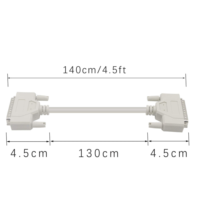 [AUSTRALIA] - 4.5 Feet DB25 Male to Female Parallel Printer Cable YOUCHENG for The Connection Between a Computer with DB25 Female Interface and The Printer 