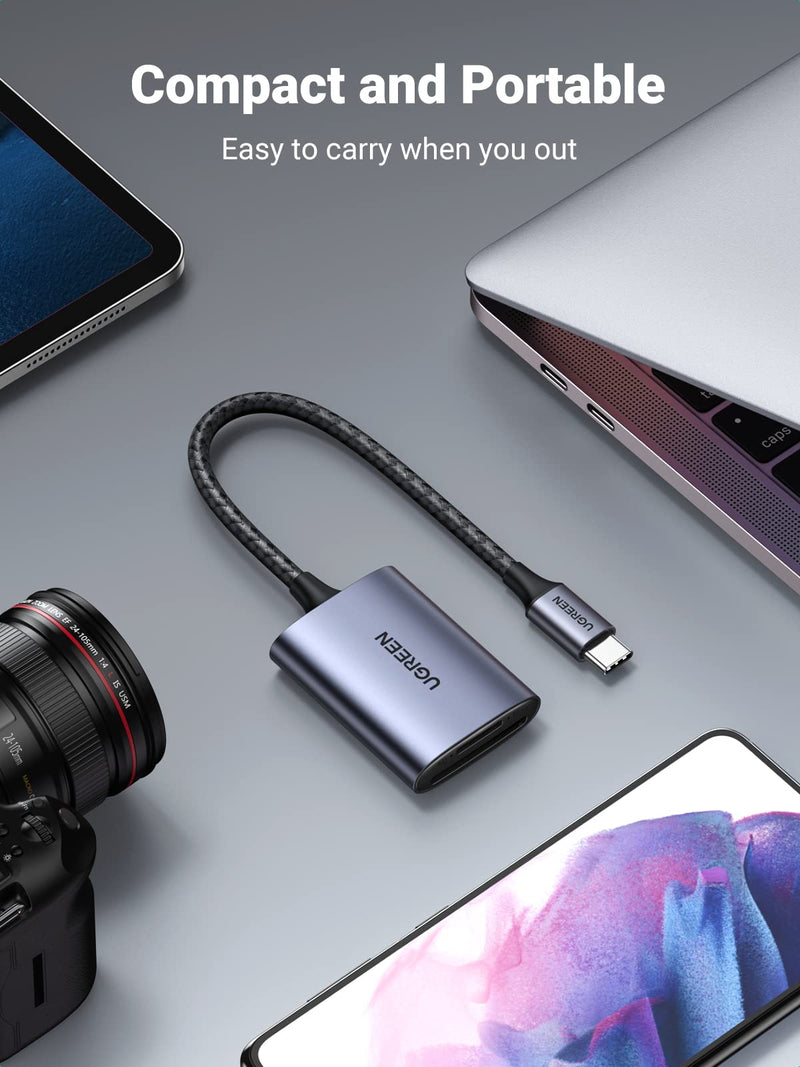 UGREEN USB C SD Card Reader, 2-in-1 Micro SD Card Reader USB C, Memory Card Reader for TF SD Micro SD SDXC SDHC MMC RS-MMC Micro SDXC UHS-I Cards for MacBook Pro, iPad Pro, iPad air, Samsung Galaxy