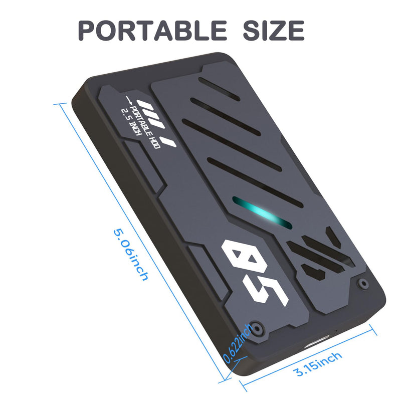 Ultra Slim Portable External Hard Drive USB 3.0 HDD Storage for PC, Laptop, Mac, Xbox one, PS4, PS5 (1TB) 1TB