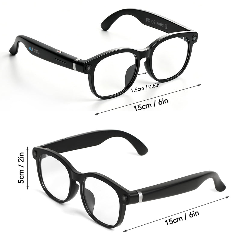 S7 AI Smart Glasses with 4K Camera, AI Assistant & Real-Time Translation, Bluetooth Audio Glasses with HD Video Recording, Photo Capture, Object Recognition, Open-Ear Speakers for Travel