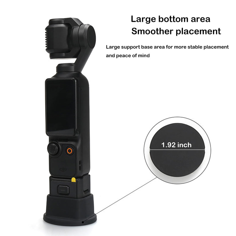 PCTC Silicone Non-Slip Desktop Mount for DJI Osmo Pocket 3, Lightweight and Compact, OSMO Pocket 3 Accessories (Silicone Black) Non-Slip Mount-B