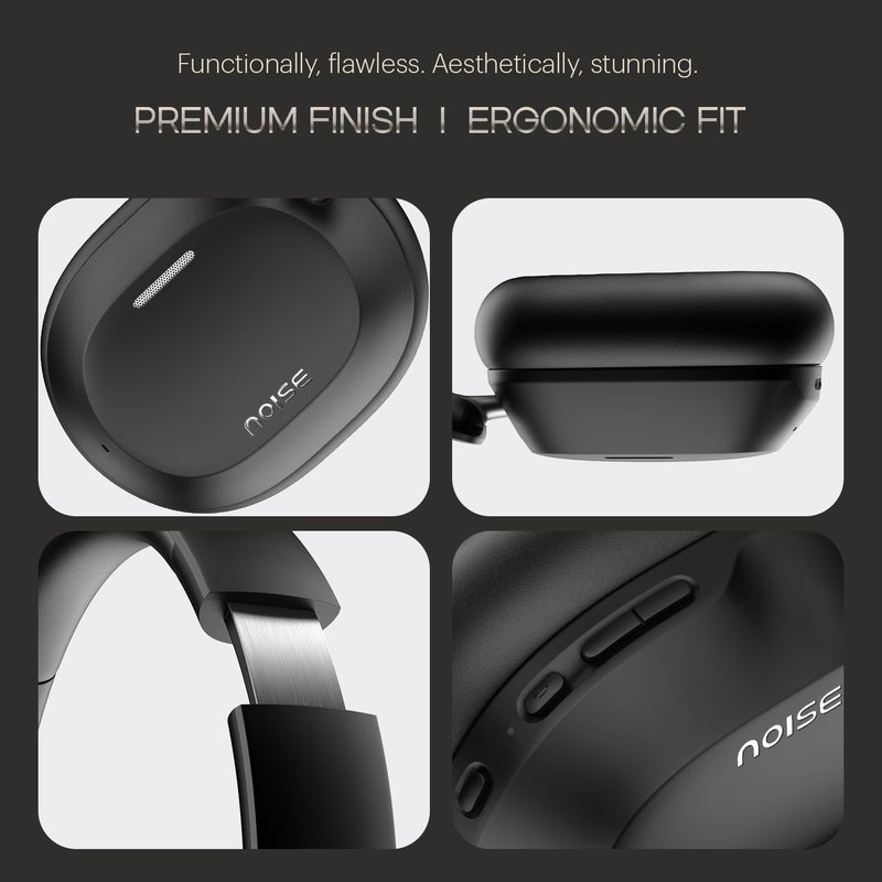 Noise Max 5 Active NoiseCancelling Wireless Headphones, 80Hr Playtime, High Fidelity Acoustics, Light & Foldable, Adaptive ANC, Low Latency, 1 Year Warranty, Perfect for Gaming & Music (Carbon Black) Carbon Black