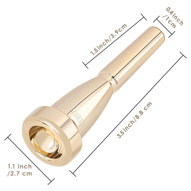 [AUSTRALIA] - EASTROCK Trumpet Mouthpiece 3C Gold Plated Bullet Shape Vaccum Package 3C-Z 