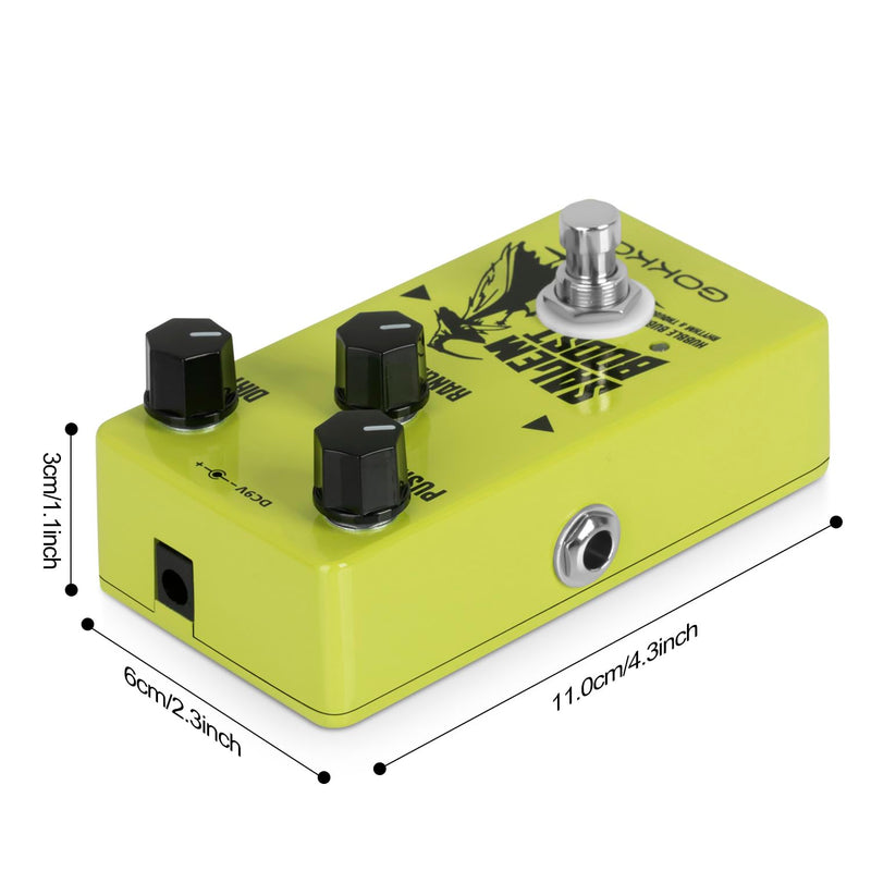 GK-60 Salem Guitar Effects Pedal – Treble Enhancer & Clean Gain for Electric Guitar – Vintage Rangemaster Style Overdrive Pedal